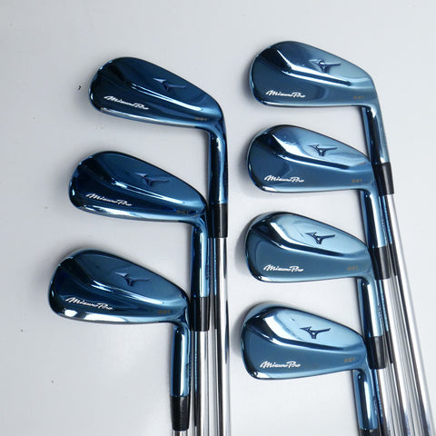 Used Mizuno Pro 221 Blue Finish Limited Edition Iron Set / 4 - PW / Stiff Flex