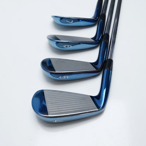 Used Mizuno Pro 221 Blue Finish Limited Edition Iron Set / 4 - PW / Stiff Flex