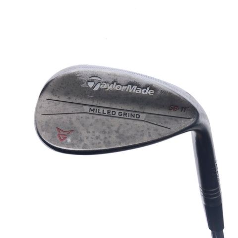 Used TaylorMade Milled Grind Black Lob Wedge / 58.0 Degrees / Wedge Flex - Replay Golf 