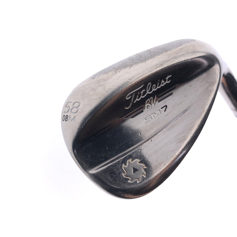 Used Titleist Vokey SM7 Brushed Steel Lob Wedge / 58.0 Degrees / Wedge Flex - Replay Golf 