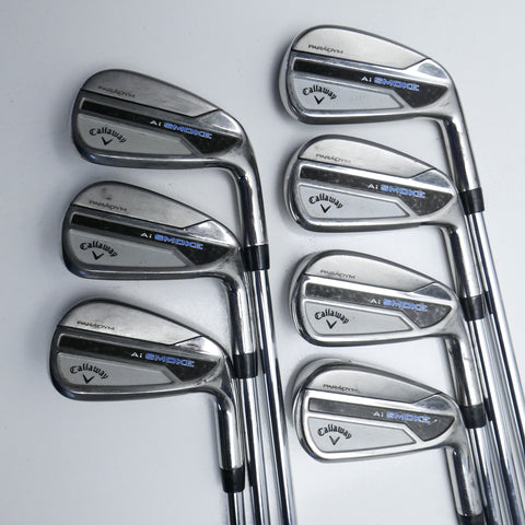 Used Callaway Paradym Ai Smoke Iron Set / 4 - PW / Stiff Flex