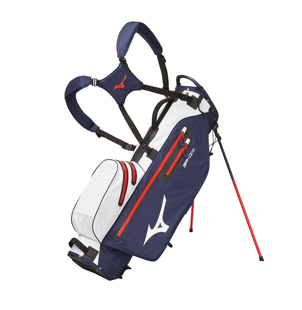 Mizuno BR-DRI Waterproof Golf Stand Bag (Navy/White) - Replay Golf 