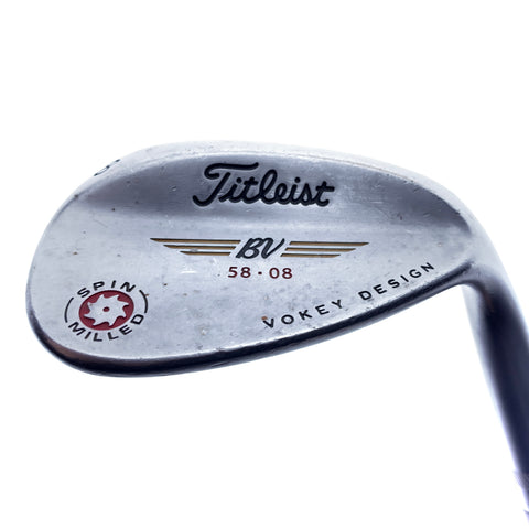 Used Titleist Vokey Spin Milled Red Lob Wedge / 58.0 Degrees / Wedge Flex