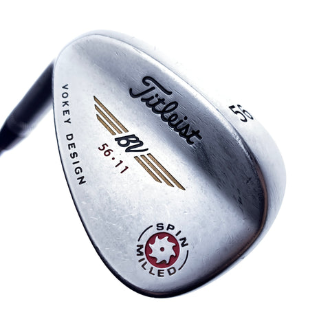 Used Titleist Vokey Spin Milled Red Sand Wedge / 56.0 Degrees / Wedge Flex/L-H