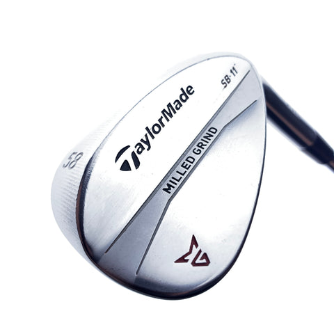Used TaylorMade Milled Grind Satin Chrome Lob Wedge / 58.0 Degrees / Wedge Flex