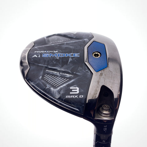 Used Callaway Paradym Ai Smoke MAX D 3 Fairway Wood / 15 Degrees / Stiff Flex