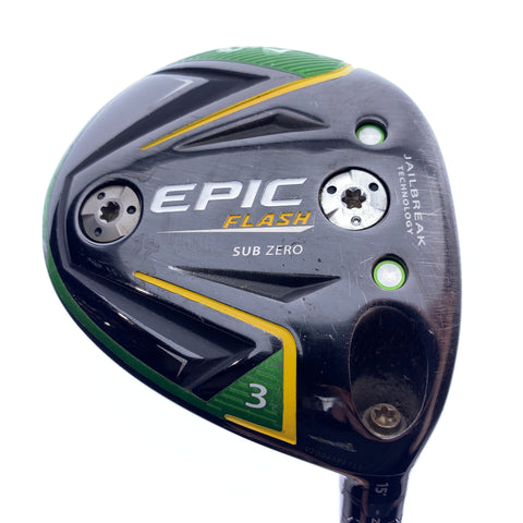 Used Callaway EPIC Flash Sub Zero 3 Fairway Wood / 15.0 Degrees / X-Stiff Flex