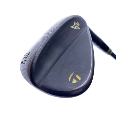 Used TaylorMade Milled Grind 3 Black Lob Wedge / 58.0 Degrees / Stiff Flex