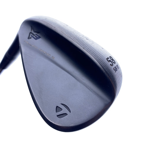 Used TaylorMade Milled Grind 3 Black Lob Wedge/58 Degrees/Stiff Flex/Left-Handed
