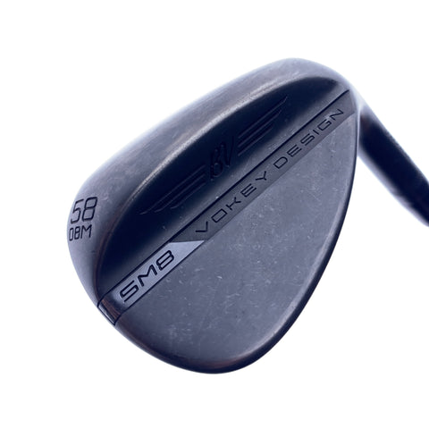 Used Titleist Vokey SM8 Jet Black Lob Wedge / 58.0 Degrees / A Flex - Replay Golf 