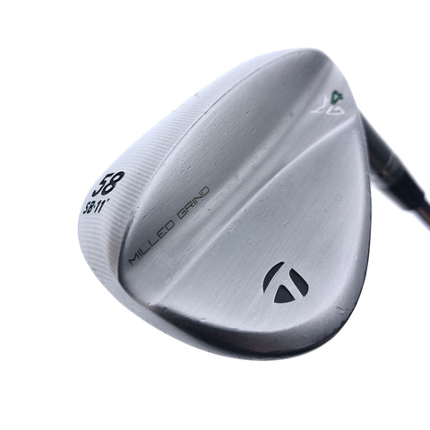 Used TaylorMade Milled Grind 4 Lob Wedge / 58.0 Degrees / Wedge Flex