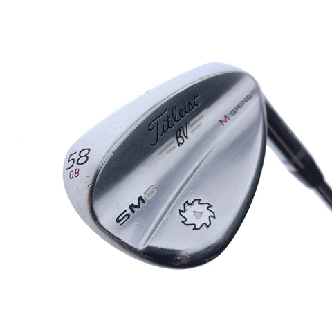 Used Titleist Vokey SM6 Tour Chrome Lob Wedge / 58.0 Degrees / Wedge Flex
