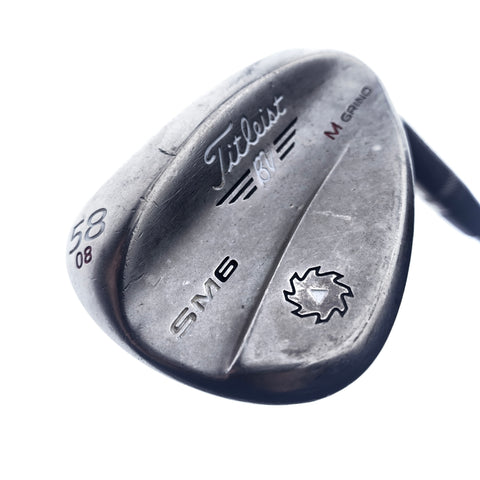 Used Titleist Vokey SM6 Steel Grey Lob Wedge / 58.0 Degrees / Wedge Flex