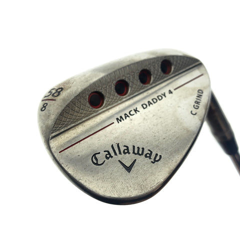 Used Callaway Mack Daddy 4 Raw Lob Wedge / 58.0 Degrees / Stiff Flex