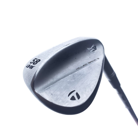 Used TaylorMade Milled Grind 3 Lob Wedge / 58.0 Degrees / Stiff Flex
