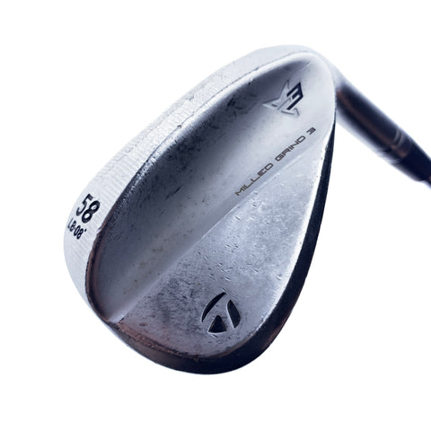 Used TaylorMade Milled Grind 3 Lob Wedge / 58.0 Degrees / Stiff Flex