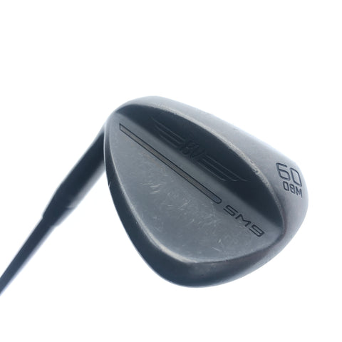 Used Titleist SM9 Jet Black Lob Wedge / 60.0 Degrees / Stiff Flex / Left-Handed