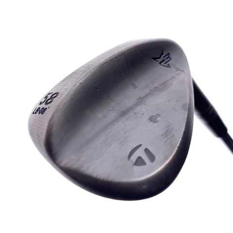 Used TaylorMade Milled Grind 3 Black Lob Wedge / 58.0 Degrees / Stiff Flex