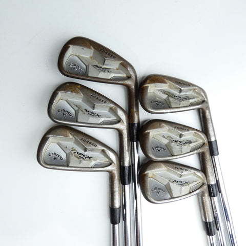 Used TOUR ISSUE Callaway Apex Pro 19 RAW Iron Set / 4 - 9 IRON / Stiff Flex