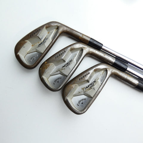 Used TOUR ISSUE Callaway Apex Pro 19 RAW Iron Set / 4 - 9 IRON / Stiff Flex
