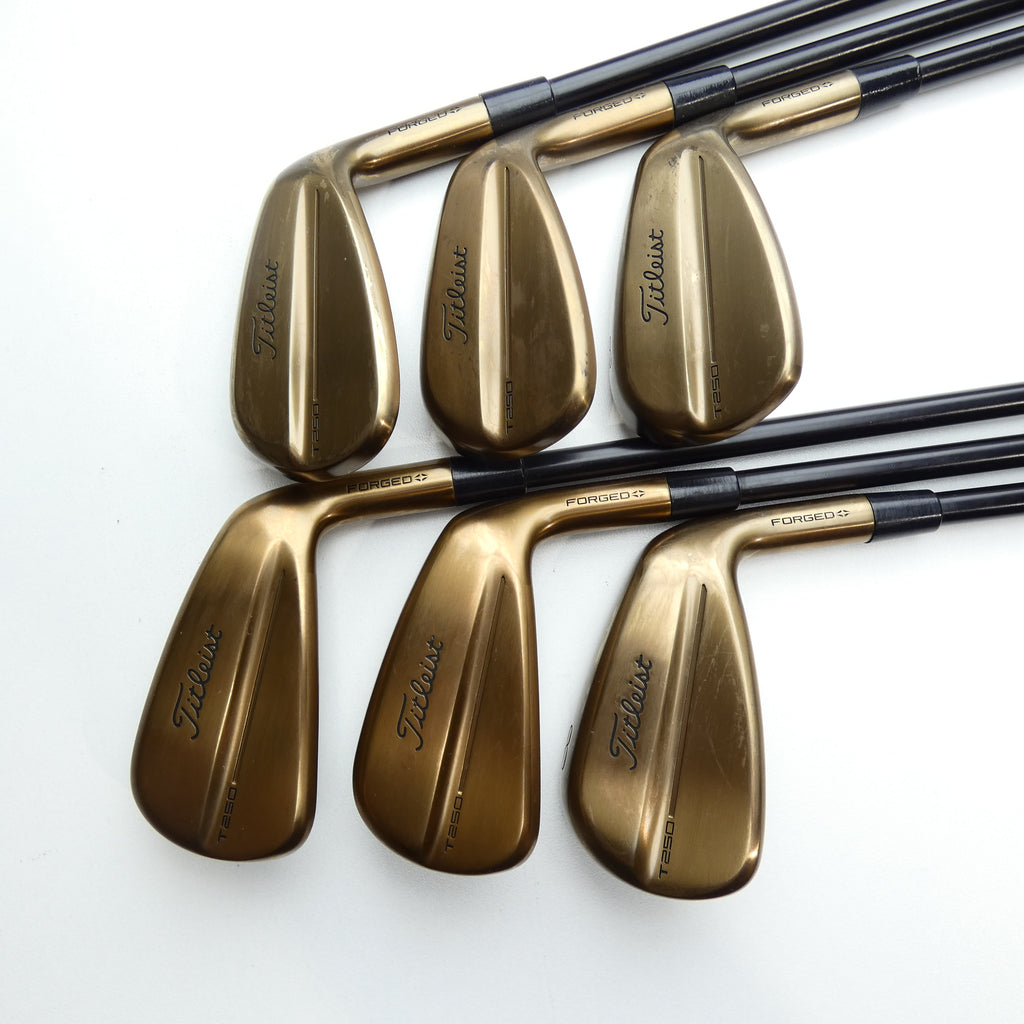 Used Titleist T250 Oil Can Iron Set / 6 - PW + 48° / Stiff Flex