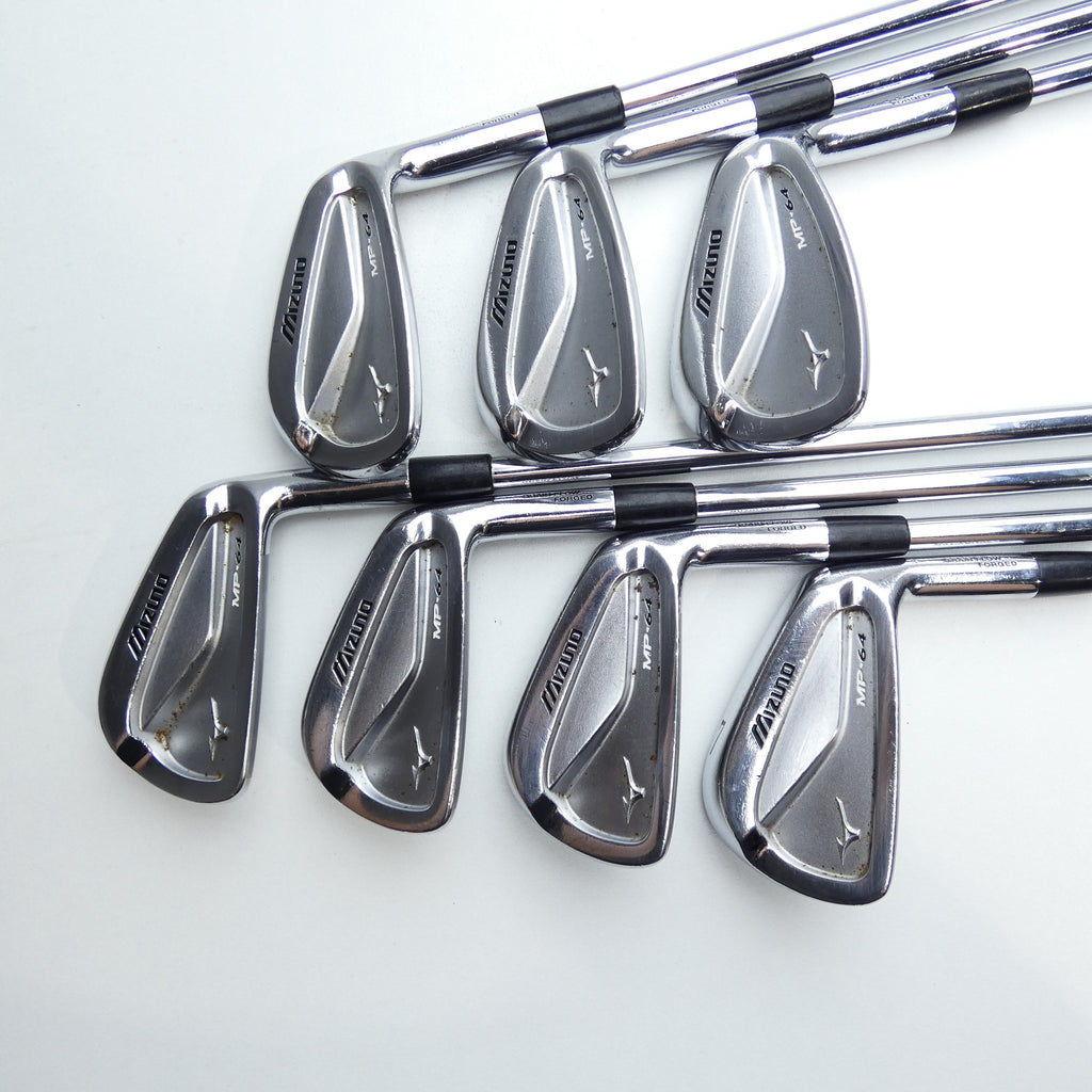 Used Mizuno MP-64 Iron Set / 4 - PW / Stiff Flex