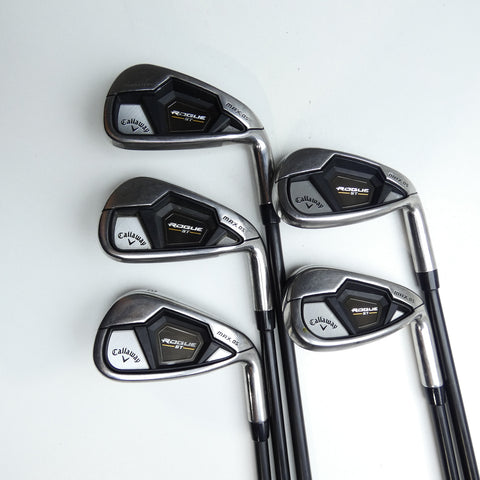 Used Callaway Rogue ST MAX OS Lite Iron Set / 6 - PW / Ladies Flex