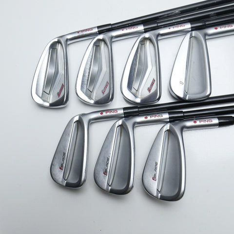 Used Ping i210 & iBlade Combo Iron Set / 3 - 9 IRON / X-Stiff Flex