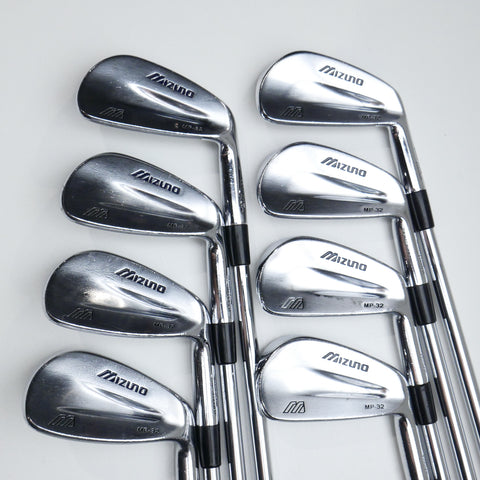 Used Mizuno MP-32 Iron Set / 3 - PW / Stiff Flex