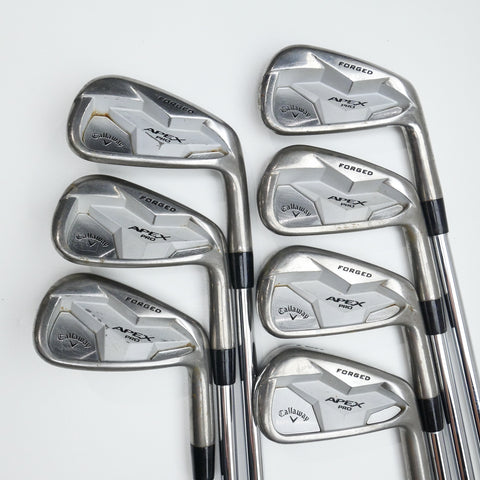 Used TOUR ISSUE Callaway Apex Pro 19 RAW Iron Set / 3 - 9 IRON / X-Stiff Flex