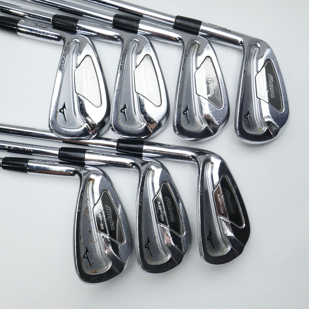 Used Mizuno MP-59 Iron Set / 4 - PW / X-Stiff Flex / Left-Handed