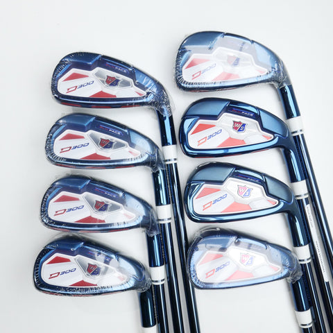 NEW Wilson D300 Limited Edition PVD Blue Iron Set / 4 - PW + GW / Regular Flex