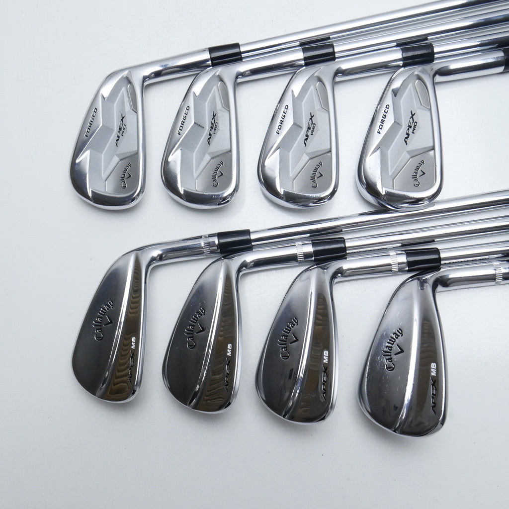 Used Callaway Apex Pro 19 and Apex MB 18 Combo Iron Set / 3 - PW / X-Stiff Flex