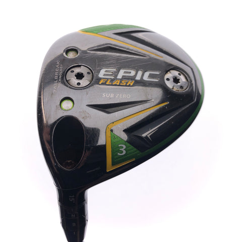 Used Callaway EPIC Flash Sub Zero 3 Fairway Wood / 15 Deg / Stiff Flex / L-H