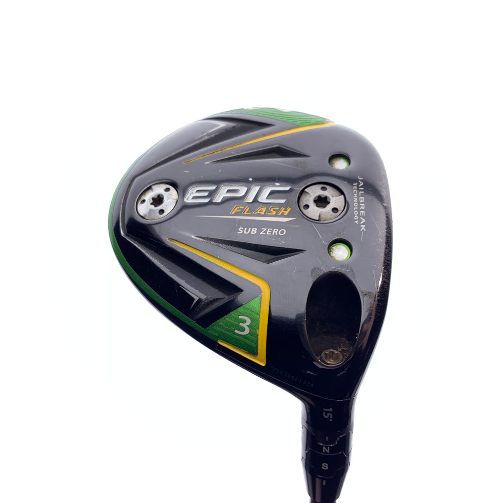 Used Callaway EPIC Flash Sub Zero 3 Fairway Wood / 15 Degrees / Stiff Flex