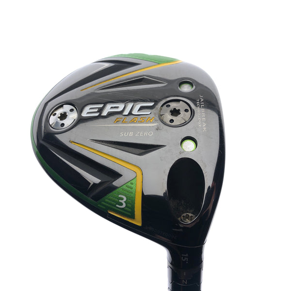 Used Callaway EPIC Flash Sub Zero 3 Fairway Wood / 15 Degrees / TX Flex
