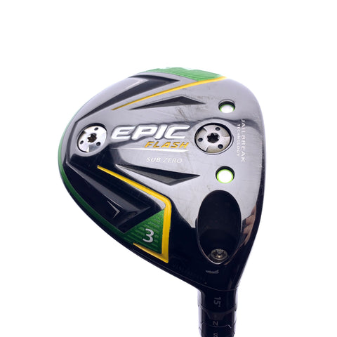 Used Callaway EPIC Flash Sub Zero 3 Fairway Wood / 15 Degrees / X-Stiff Flex