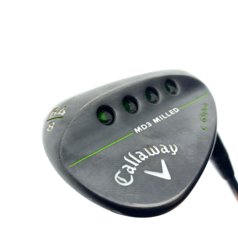 Used Callaway MD3 Milled Black Lob Wedge / 64.0 Degrees / Wedge Flex