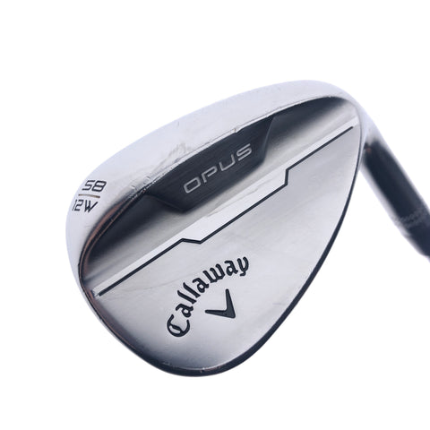 Used Callaway Opus Brushed Chrome Lob Wedge / 58.0 Degrees / Wedge Flex