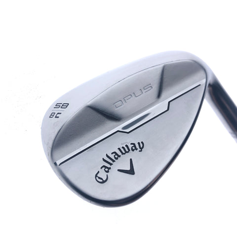 Used Callaway Opus Brushed Chrome Lob Wedge / 58.0 Degrees / Wedge Flex