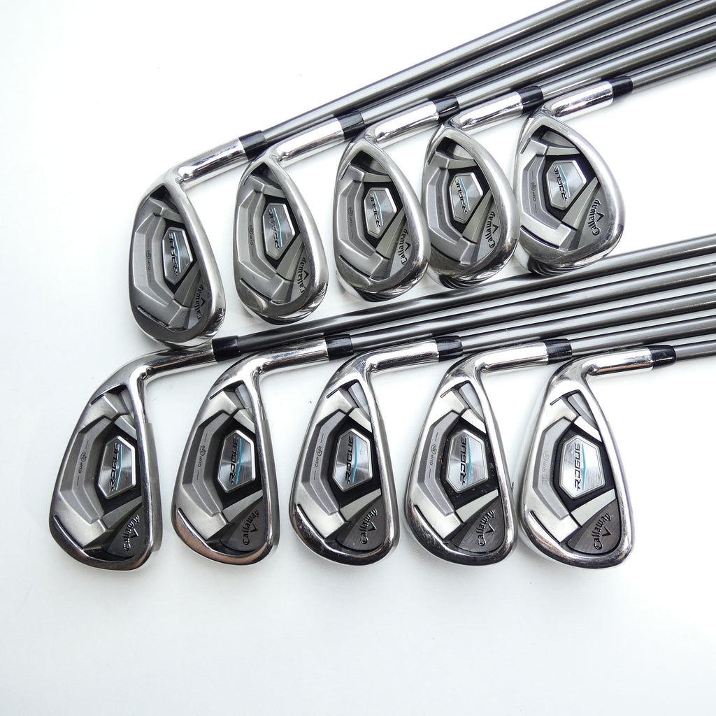 Used Callaway Rogue Iron Set / 4 - SW + AW + LW / Stiff Flex