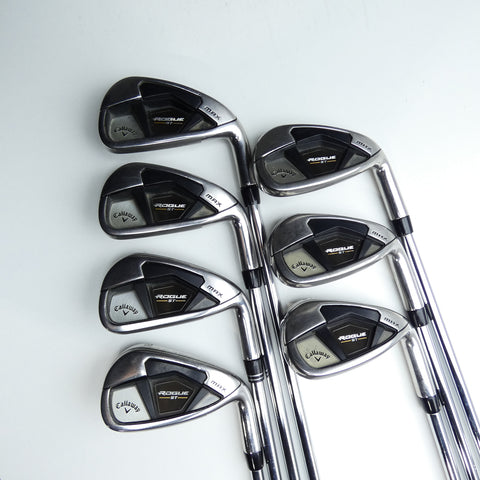 Used Callaway Rogue ST MAX Iron Set / 5 - PW + AW / Stiff Flex