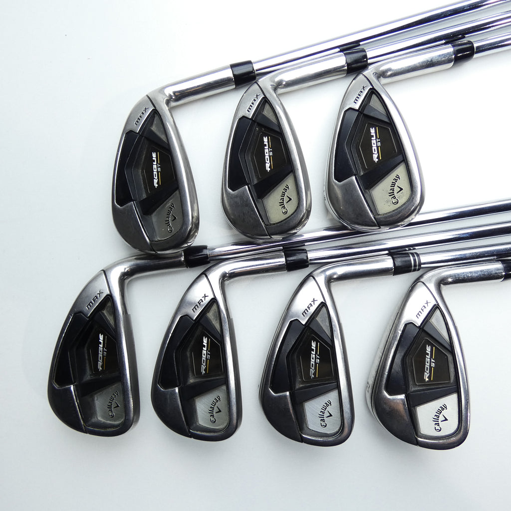 Used Callaway Rogue ST MAX Iron Set / 5 - PW + AW / Stiff Flex