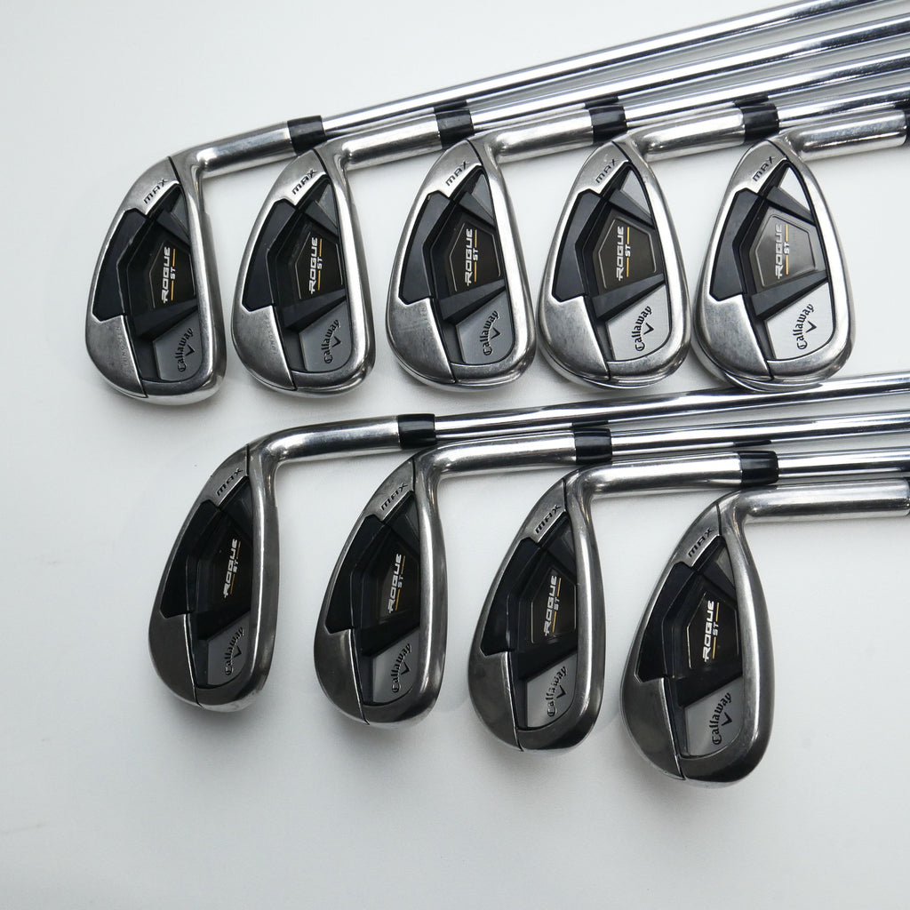 Used Callaway Rogue ST MAX Iron Set / 5 - SW + GW + AW / Stiff Flex