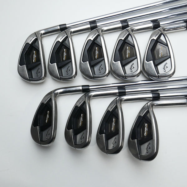 Used Callaway Rogue ST MAX Iron Set / 5 - SW + GW + AW / Stiff Flex