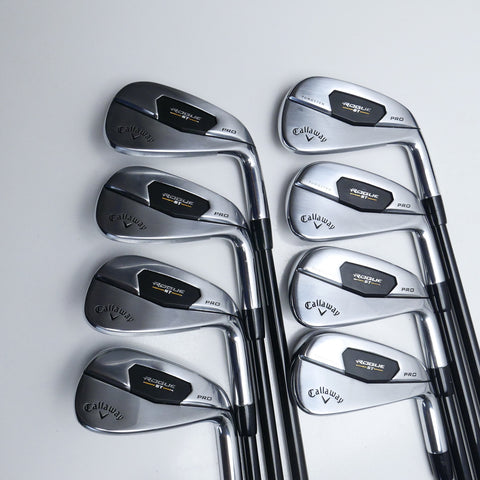Used Callaway Rogue ST Pro Iron Set / 4 - PW + AW / Regular Flex