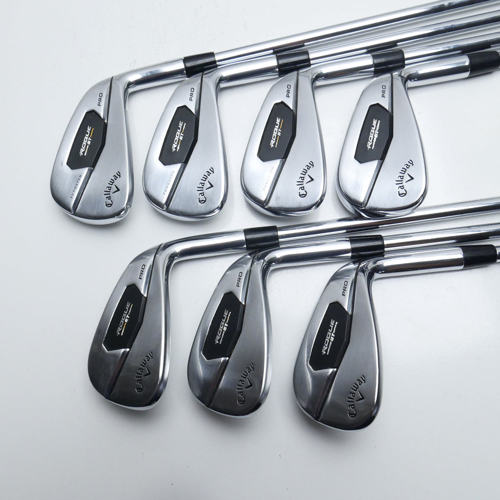 Used Callaway Rogue ST Pro Iron Set / 5 - PW + AW / Stiff Flex