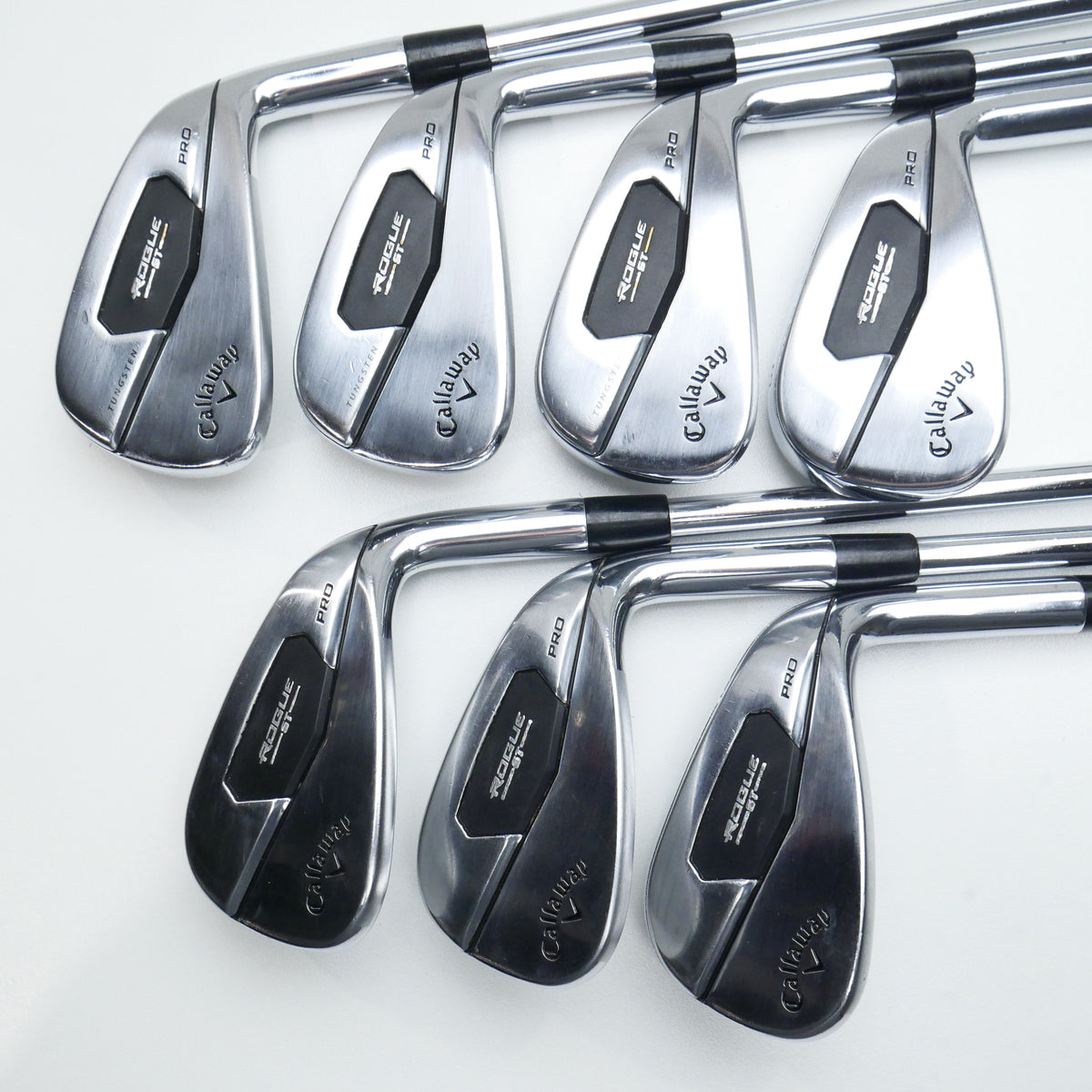 Used Callaway Rogue ST Pro Iron Set / 5 - PW + AW / Stiff Flex
