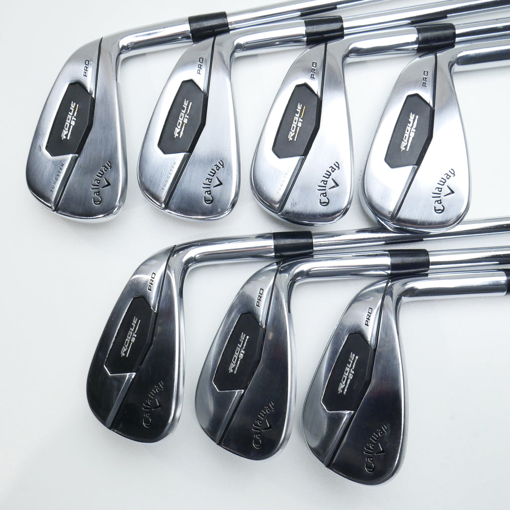 Used Callaway Rogue ST Pro Iron Set / 5 - PW + AW / Stiff Flex