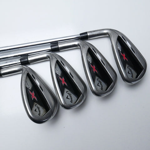 Used Callaway X Hot 2013 Iron Set / 4 - SW / Stiff Flex / Left-Handed